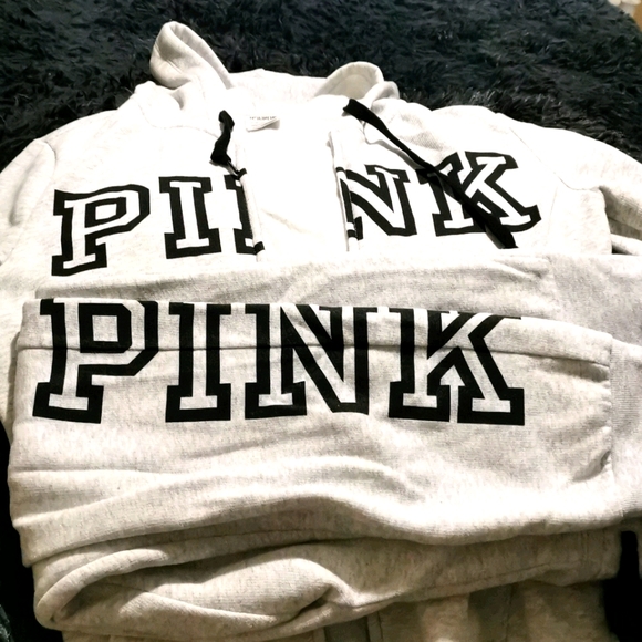 pink tracksuit grey with black never worn
